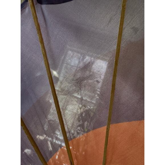 Traditional Vintage Japanese umbrella whirlpool 22” wood handle rainbow Chinese - Picture 14 of 16